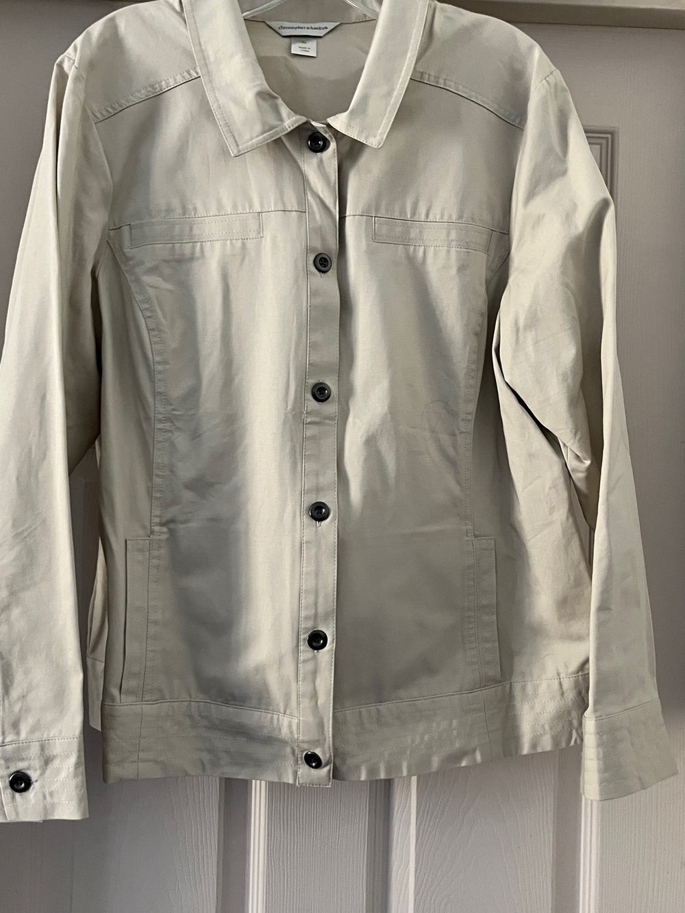 Christopher & Banks Light Beige Button-Front Utility Jacket size XL NWOT